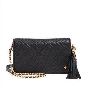 Tory Burch Fleming Black Wallet Crossbody Purse